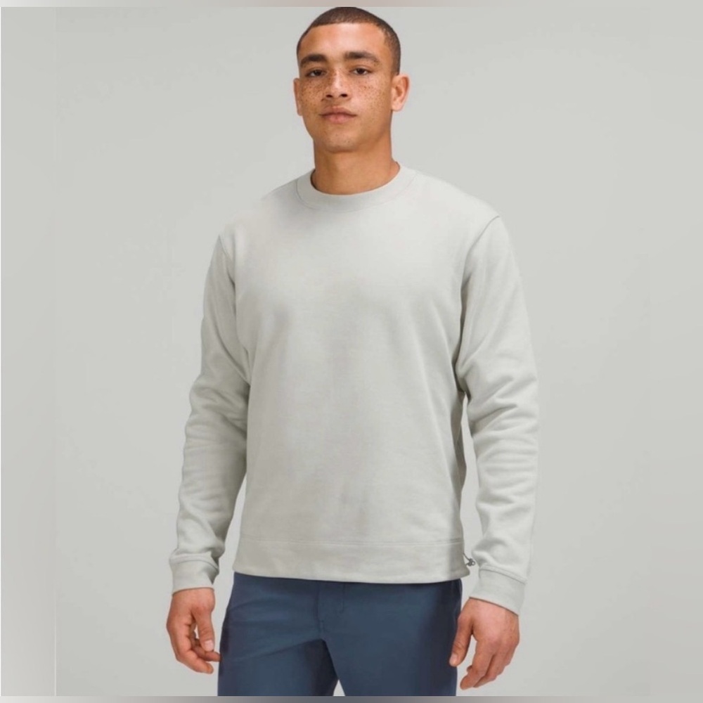 Lululemon French Terry Oversized Long Sleeve Light Gray Crewneck Sweatshirt Lg